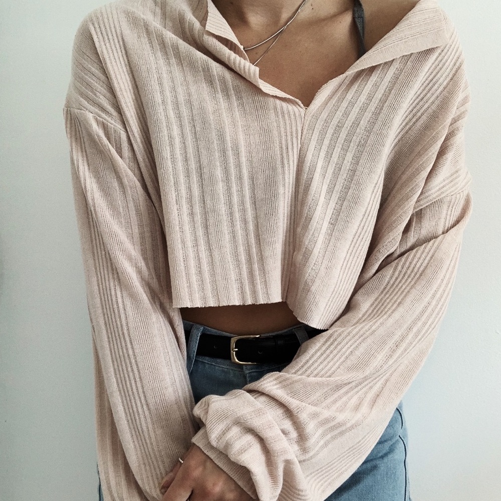 Long sleeve cropped shirt